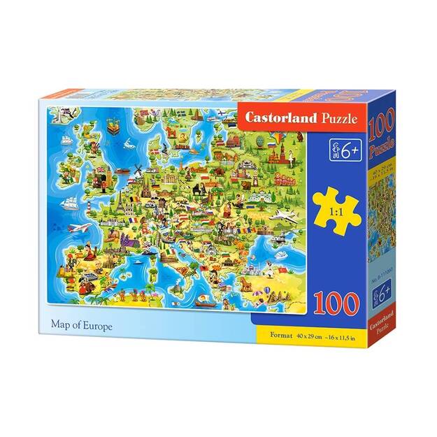 Castorland Euroopa kaart Puzzle, 100 tükki