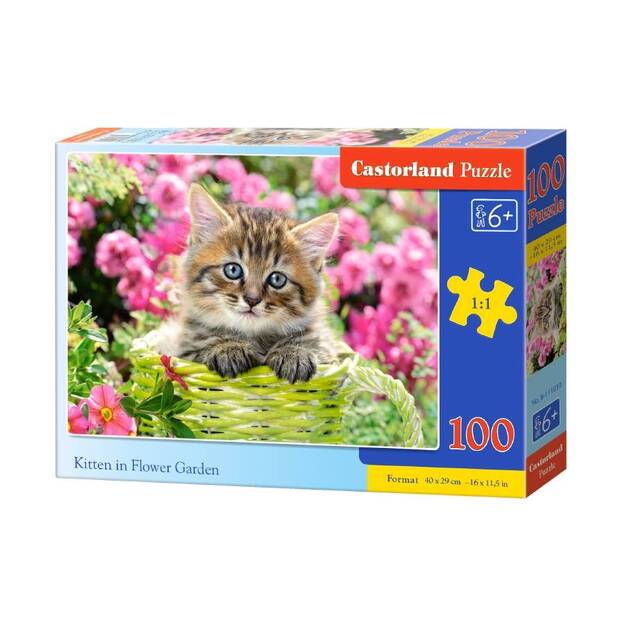 Castorland Kitten in Flower Garden Puzzle, 100 tükki