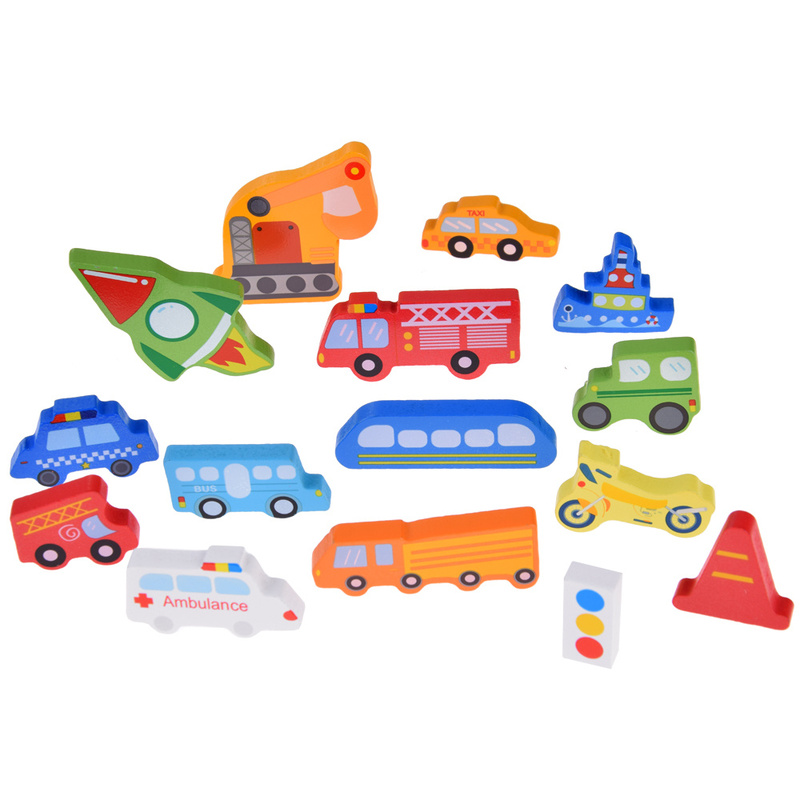 Värviline puidust puzzle - transport