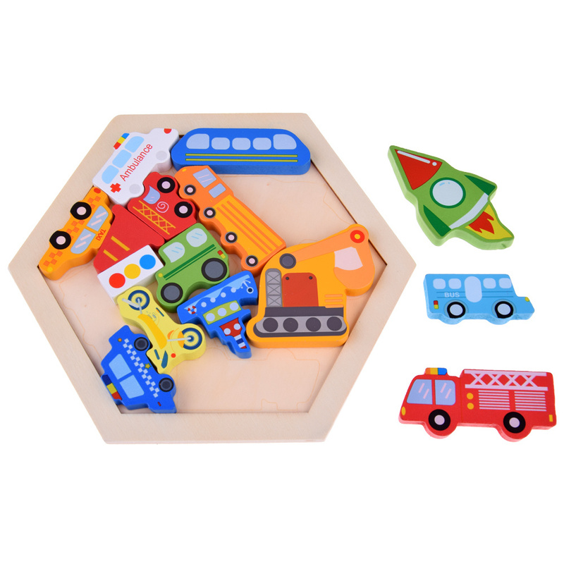 Värviline puidust puzzle - transport