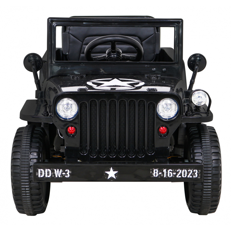 Retro Military ühekohaline elektriauto, must