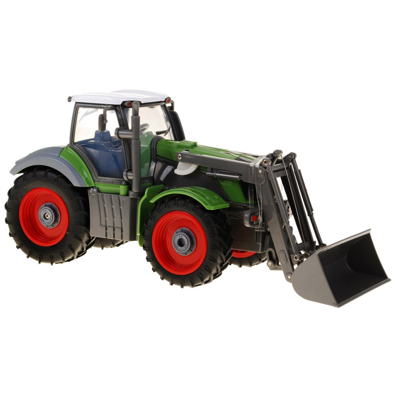 Kaugjuhitav traktor koos haagisega 1:28, roheline ja punane