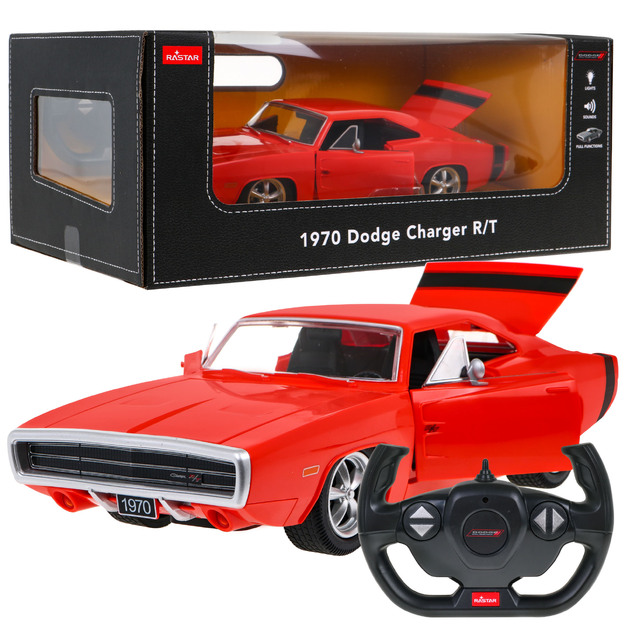 Dodge Charger kaugjuhtimispuldiga auto, 1:16, punane