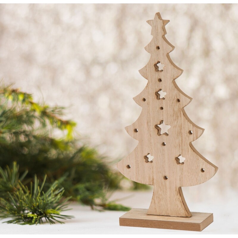 Dekoratiivne puidust jõulupuu, 32 cm