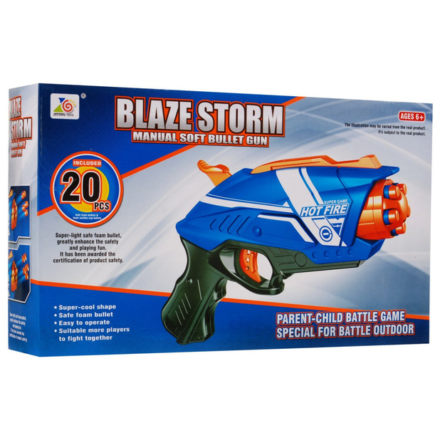 Blaze Storm püstolkuulipilduja koos padrunitega, sinine