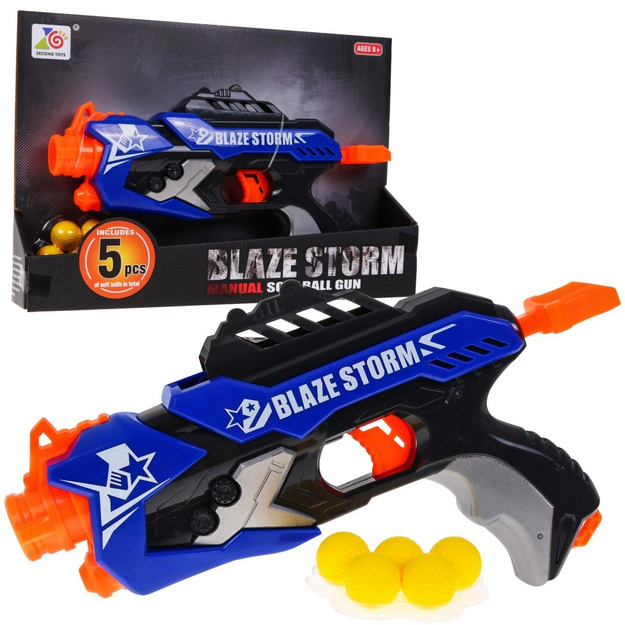 Blaze Storm püstolkuulipilduja koos padrunitega lastele, sinine