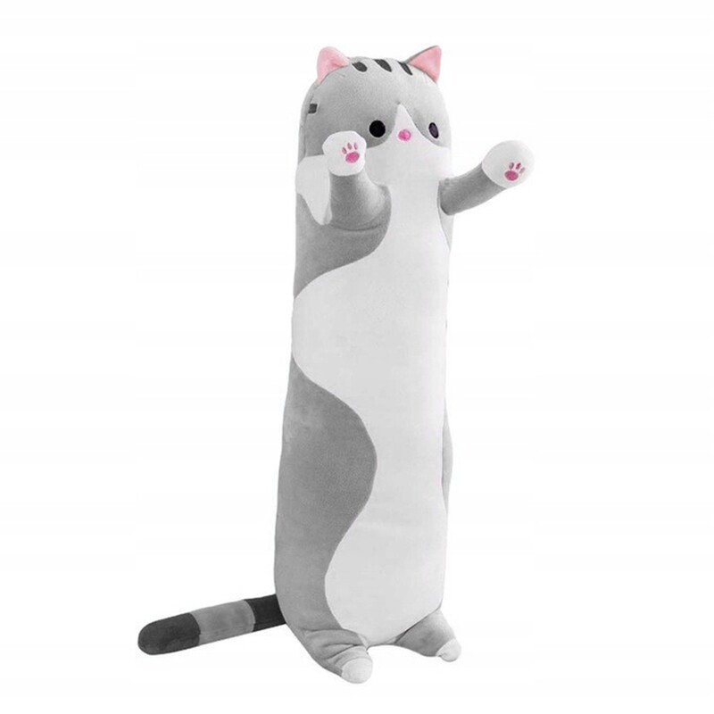 Pehme piklik mänguasi 70 cm, hall kass