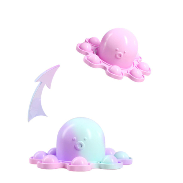 Silikoonist mänguasi-kahepoolne võtmehoidja POP IT „Kaheksajalg“, roosa