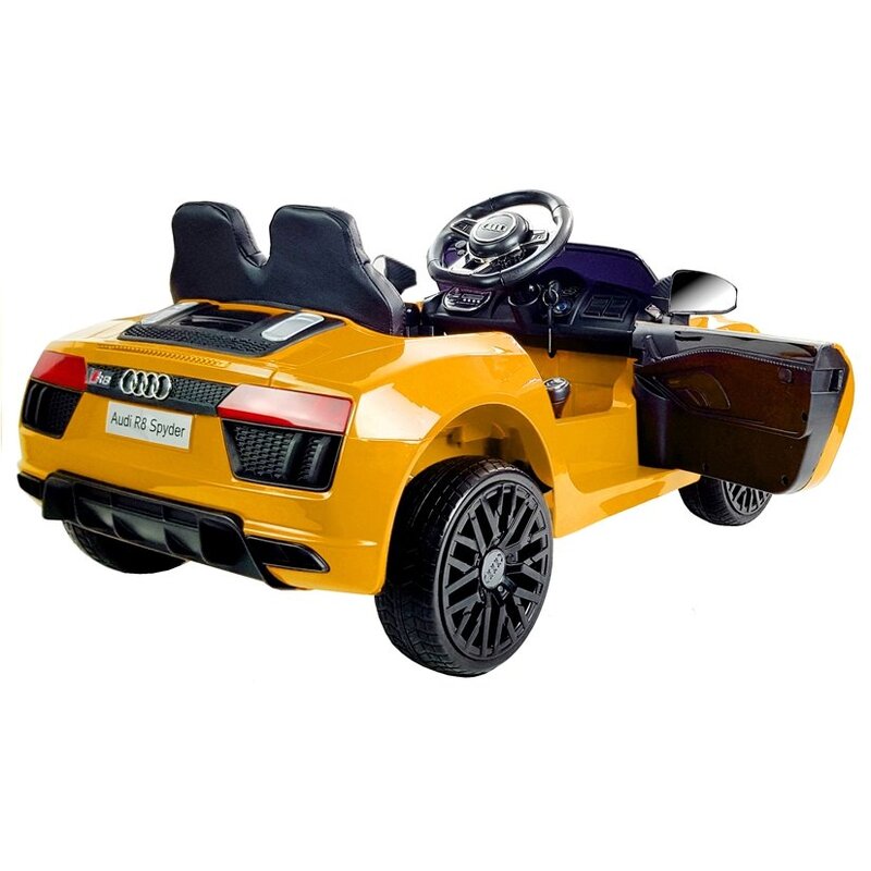 Audi R8 ühekohaline elektriauto lastele, kollane