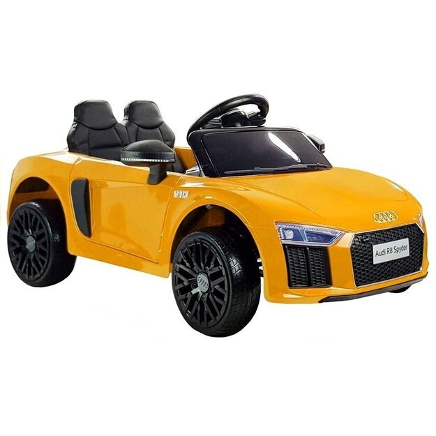 Audi R8 ühekohaline elektriauto lastele, kollane