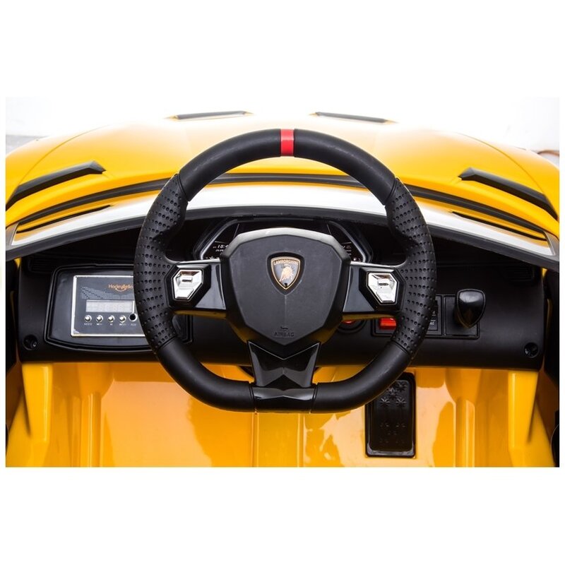 Kahekordne laste elektriauto Lamborghini Aventador, kollane