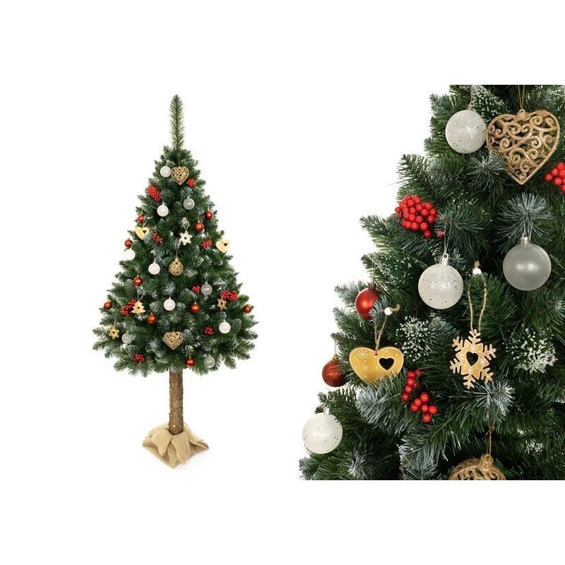 Kunstlik jõulupuu rombikujulisel männitüvel koos käbidega, 180 cm