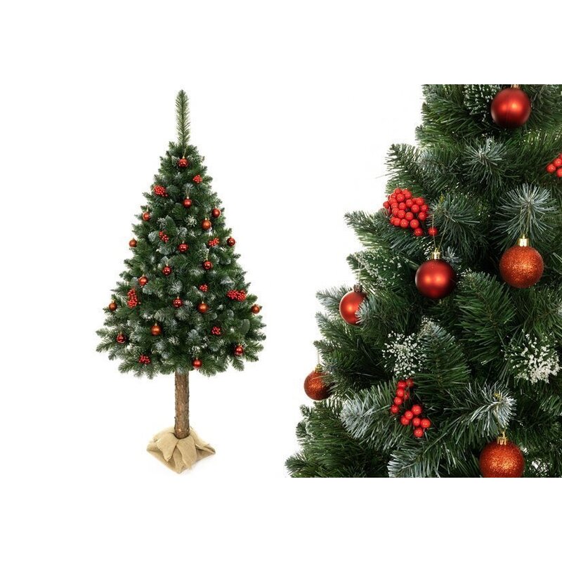 Kunstlik jõulupuu rombikujulisel männitüvel koos käbidega, 180 cm