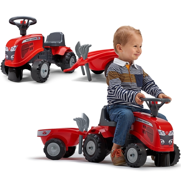 Traktor koos haagisega - Baby Massey Ferguson, punane