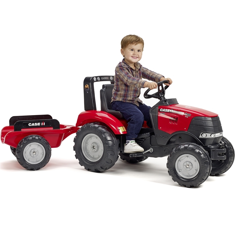 Minamatic traktor koos haagisega - Falk Large Case, punane