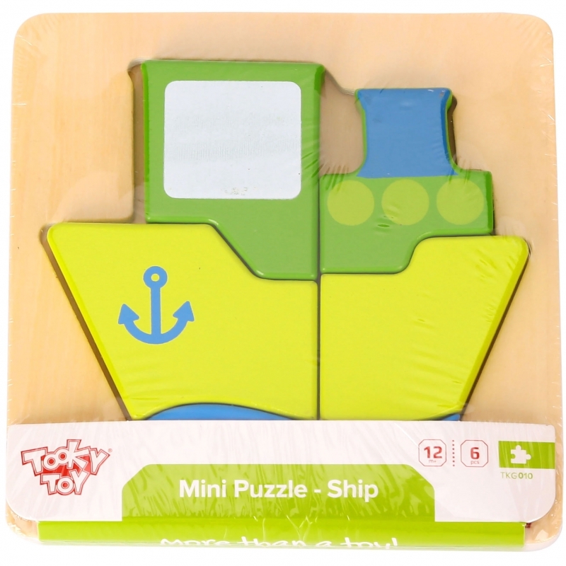 Tooky Toy Mini puidust puzzle, laev