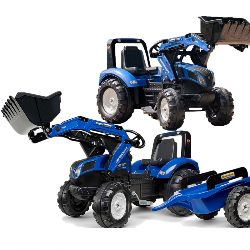 Falk traktor koos haagisega, sinine