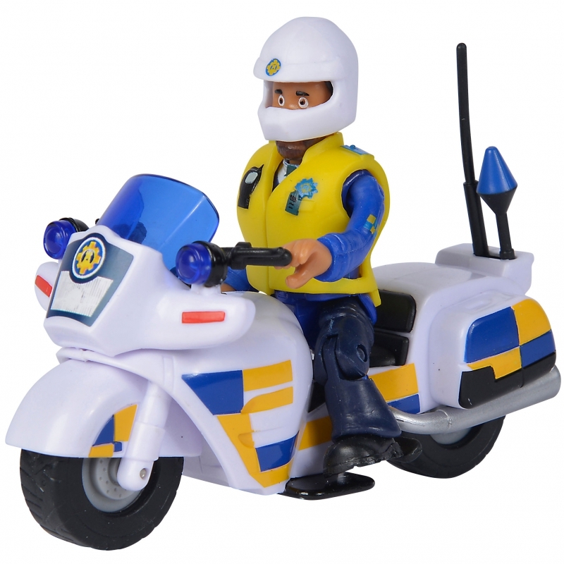 Mänguasja politseimootorratas koos figuuriga