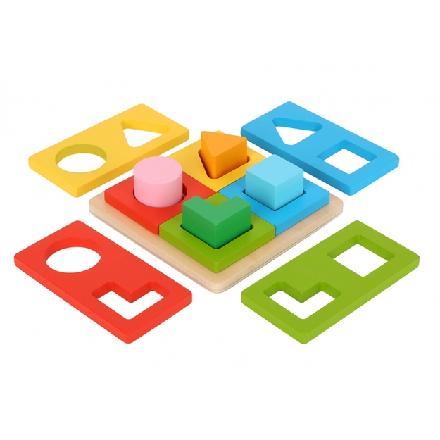 Värviline puidust puzzle - Tooky Toy