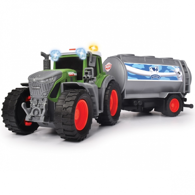 Traktor koos piima haagisega