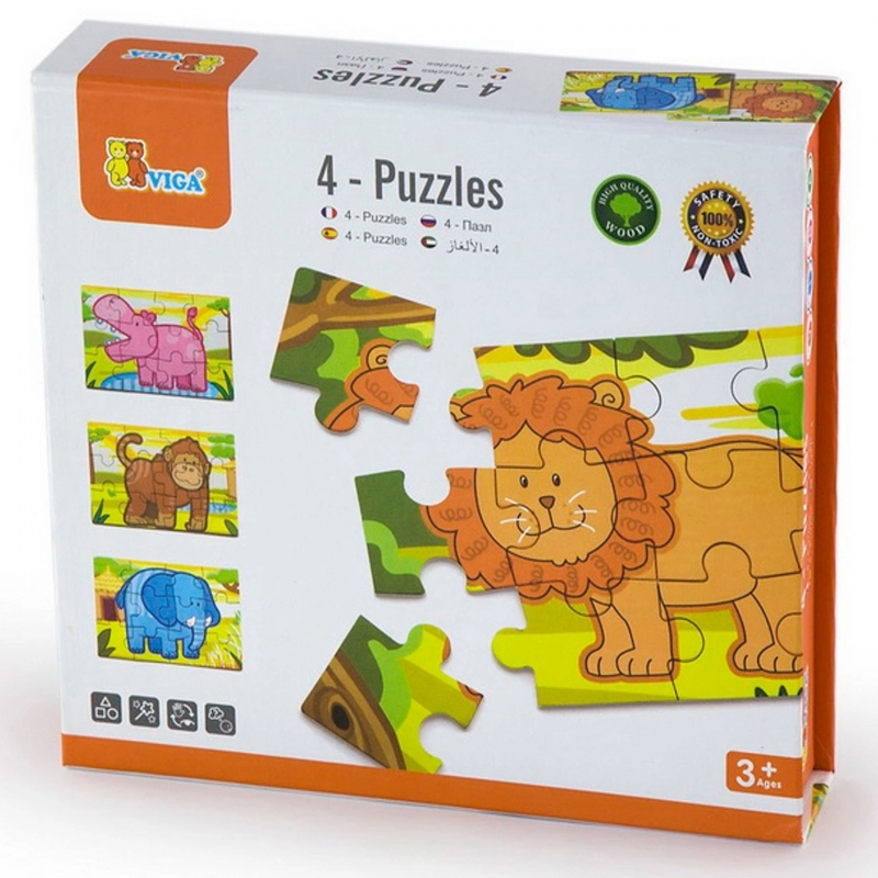 Puidust puzzle Viga Toys, safari loomad