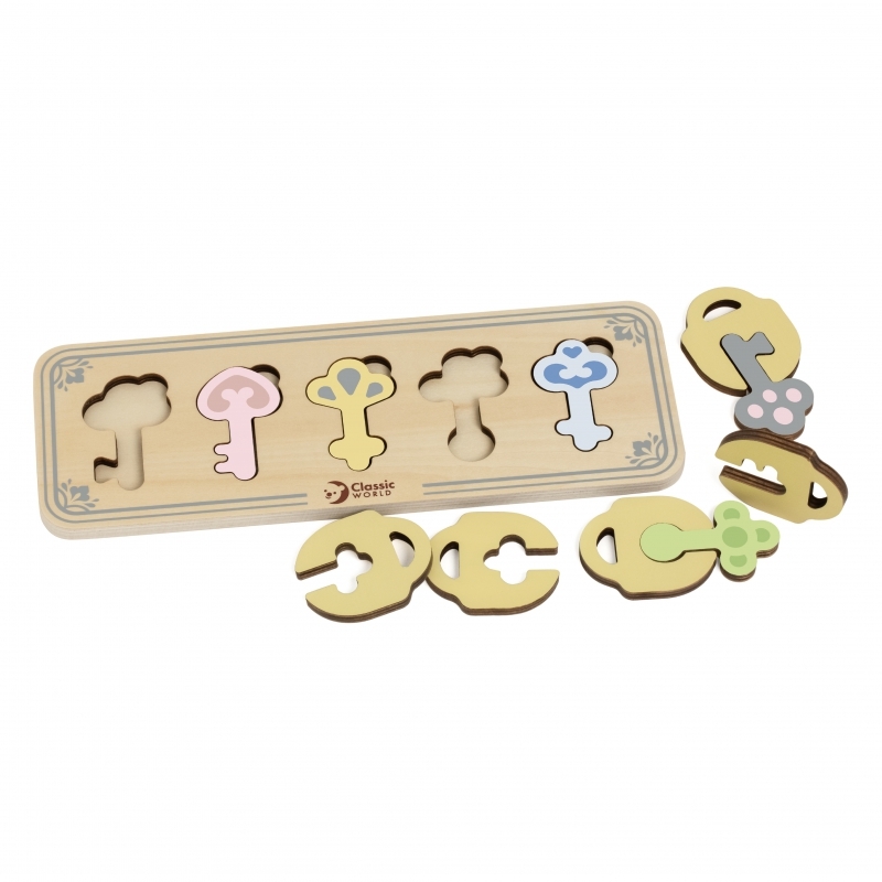 CLASSIC WORLD Montessori puust puzzle - võtmed ja lukud