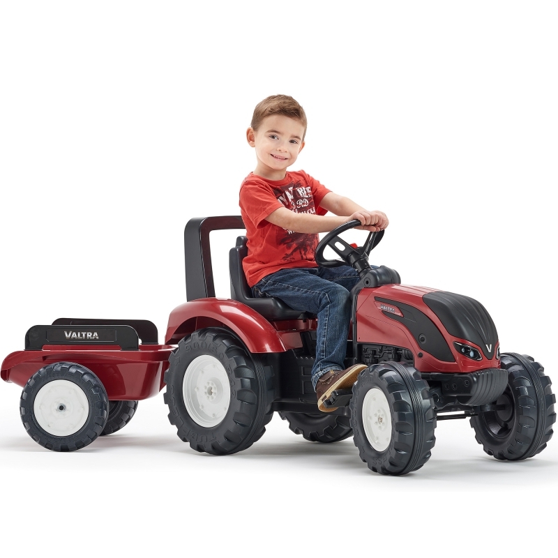 Minamatic traktor koos haagisega - Valtra S4, punane