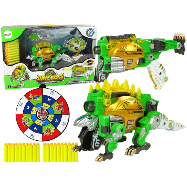 Mängupüss koos sihtmärgi ja padrunitega - Dinobots, roheline