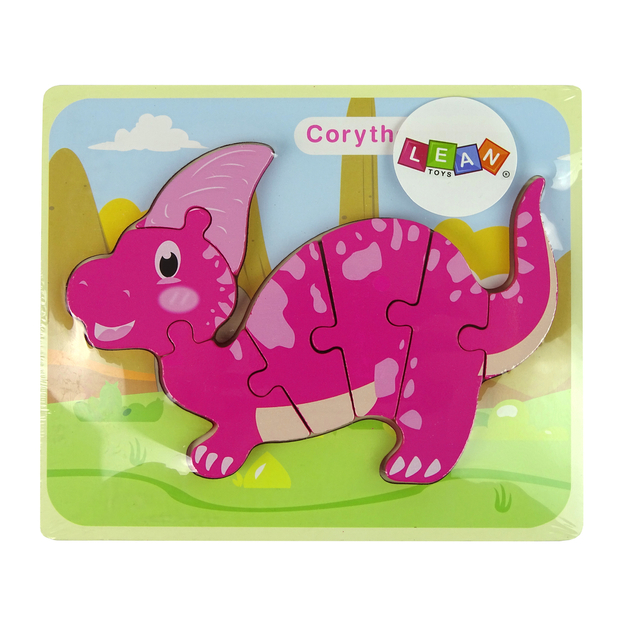Puidust pusle Corythosaurus dinosaurus, roosa