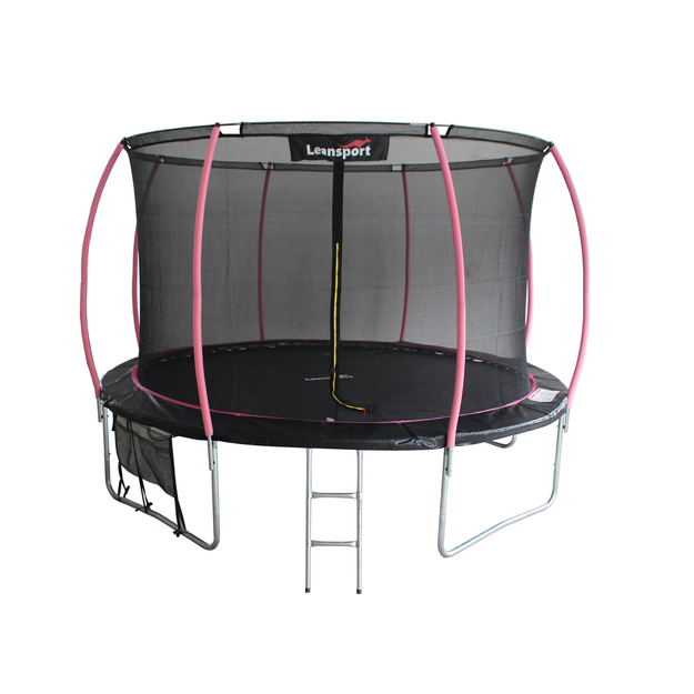 Trampoliin võrguga - Lean Sport Max, 487 cm, must ja roosa