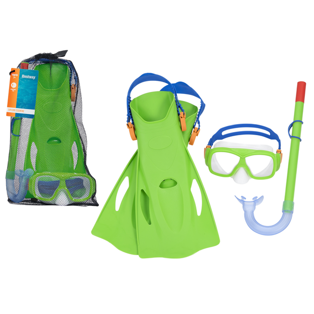  Bestway sukeldumiskomplekt (mask, toru, uimed), roheline