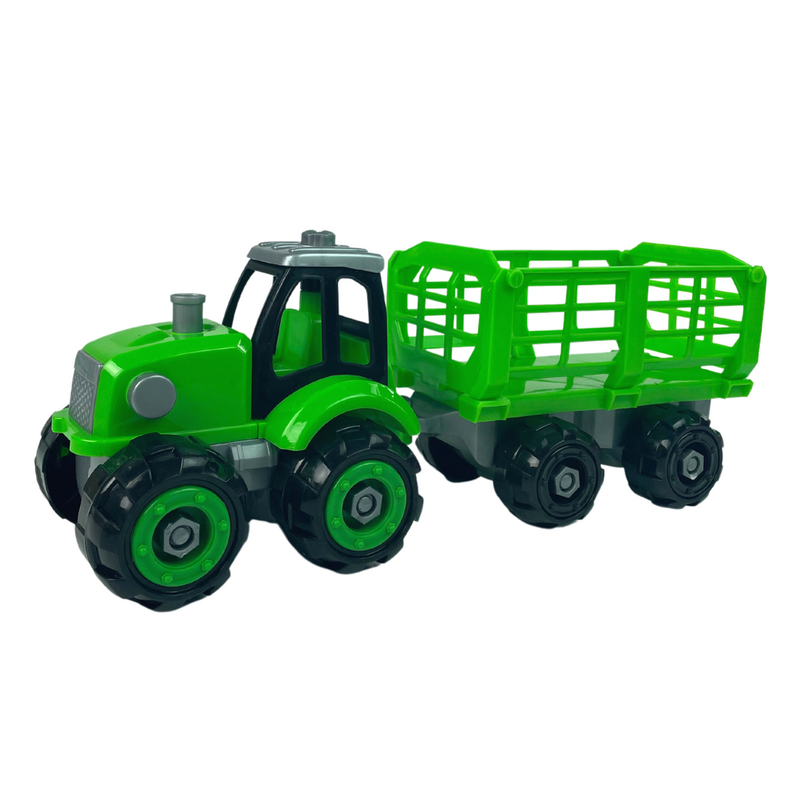 Kokkupandav traktor koos haagisega