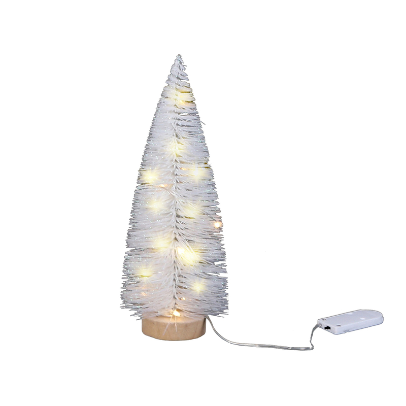 Valgustatud dekoratiivne jõulupuu, valge