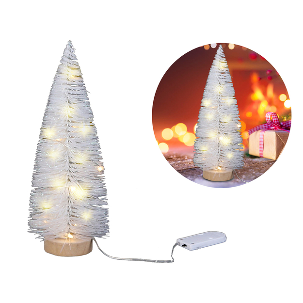 Valgustatud dekoratiivne jõulupuu, valge