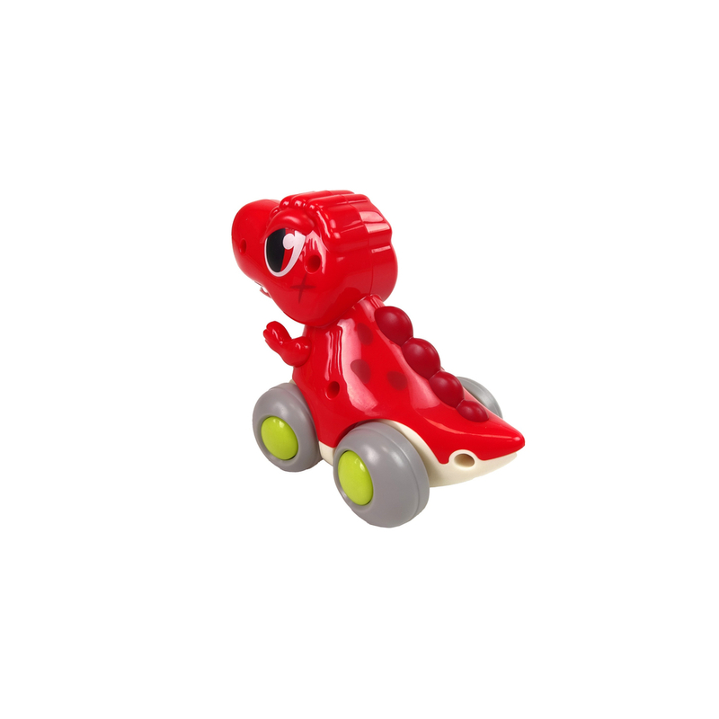 Dinosaurus ratastel, punane