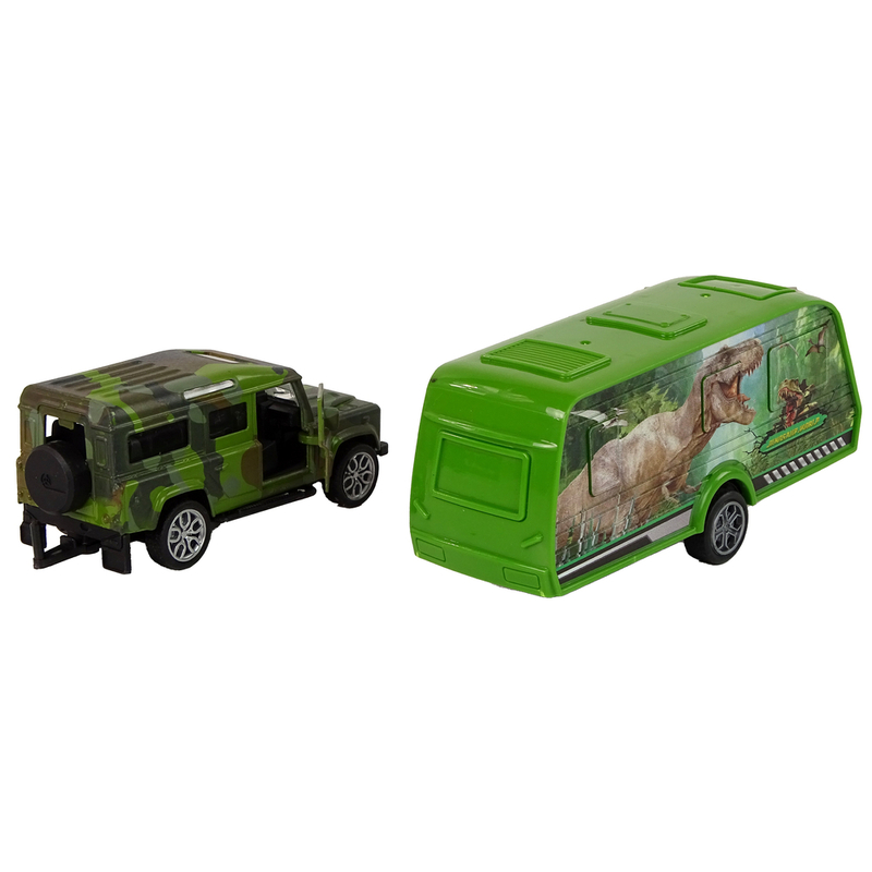 Jeep sõidukite komplekt koos dinosauruse haagisega