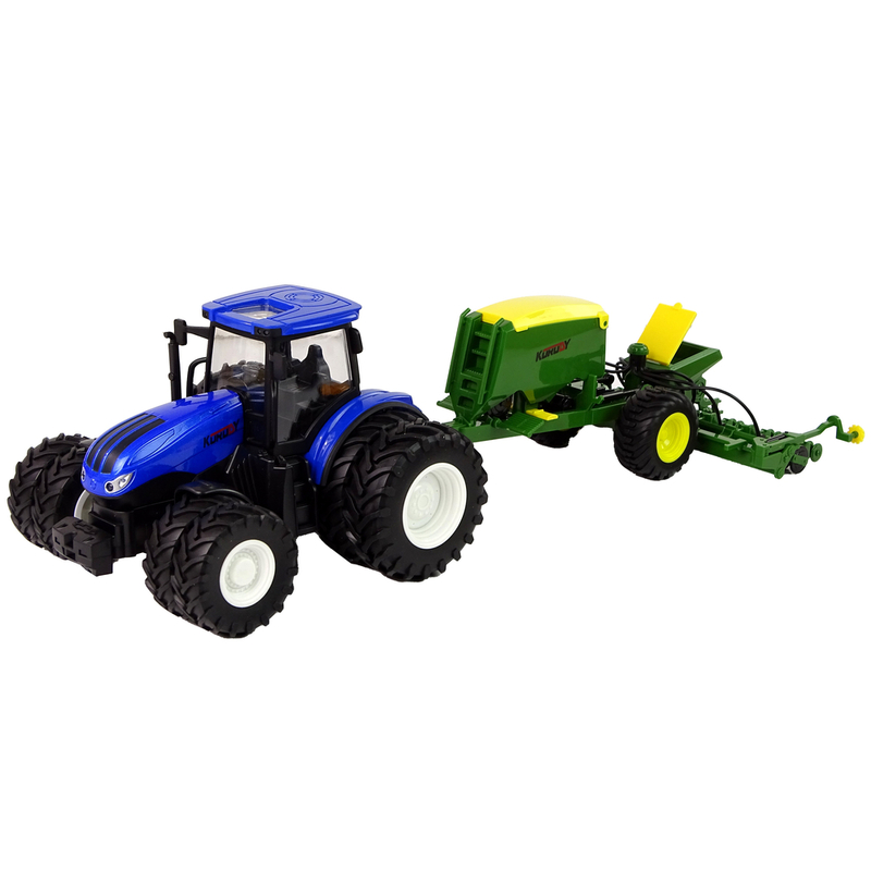 Kaugjuhitav traktor koos lisaseadmetega, 1:24, sinine