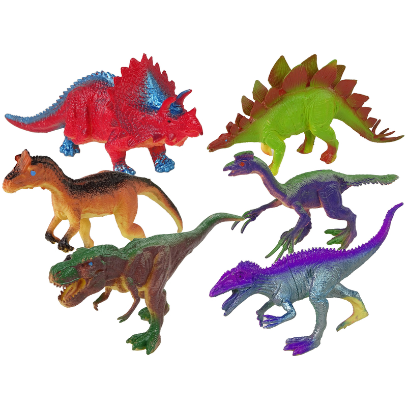 Dinosauruse värvilised figuurid, 6 tk.