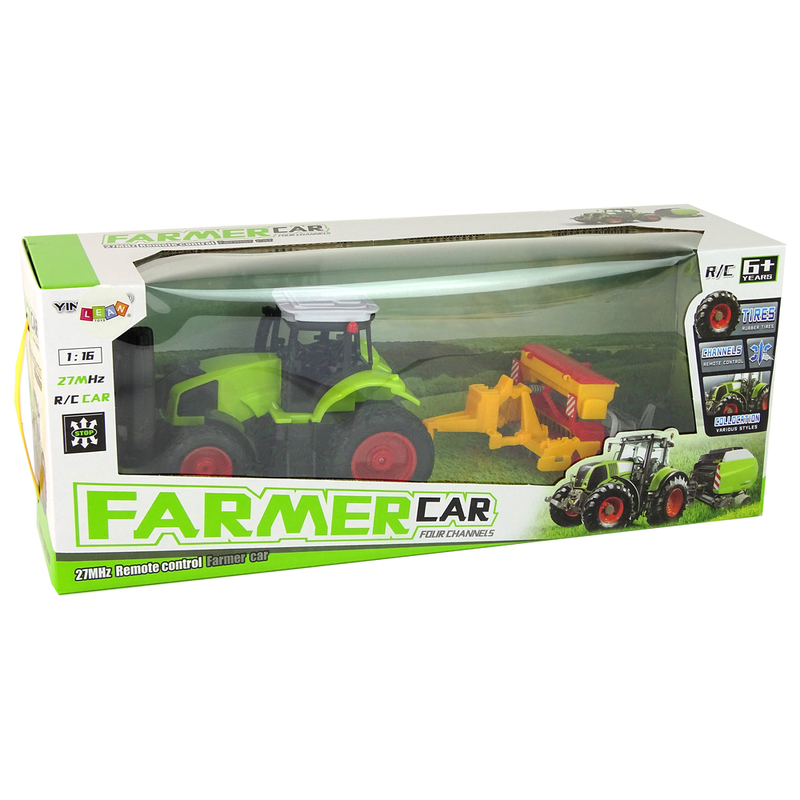 Kaugjuhitav traktor koos R/C pressiga 1:16, roheline