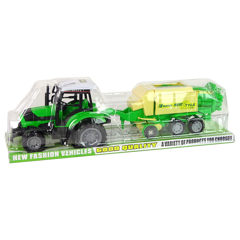 Roheline traktor pressi hõõrdeajamiga
