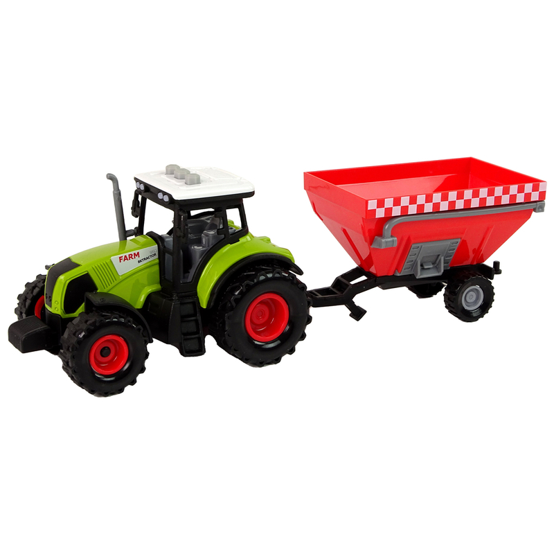 Roheline traktor koos kalluriga