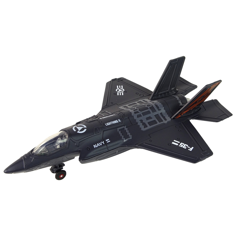 Metallist lennuki mudel koos efektidega, 1:72, must