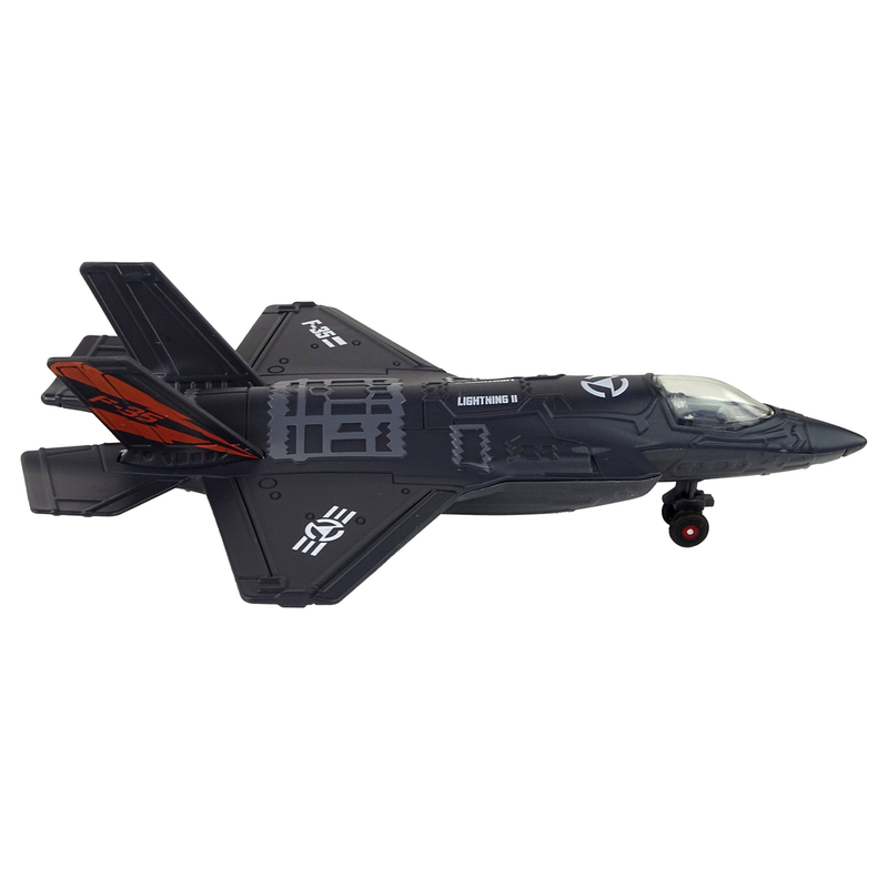 Metallist lennuki mudel koos efektidega, 1:72, must