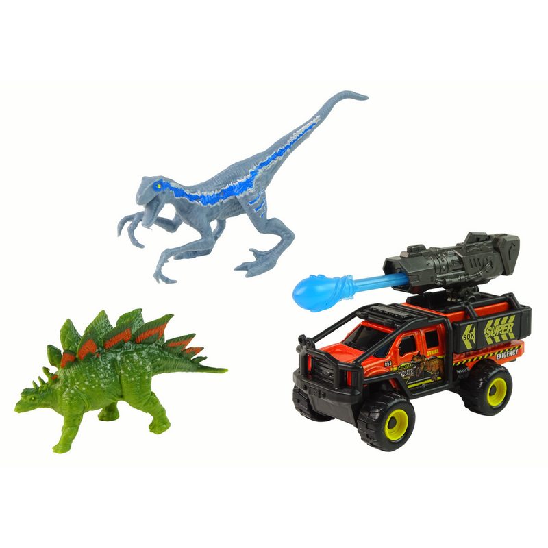Dinofiguuride ja auto komplekt, sinine