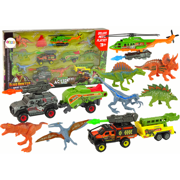 Dinosaurustega sõidukikomplekt