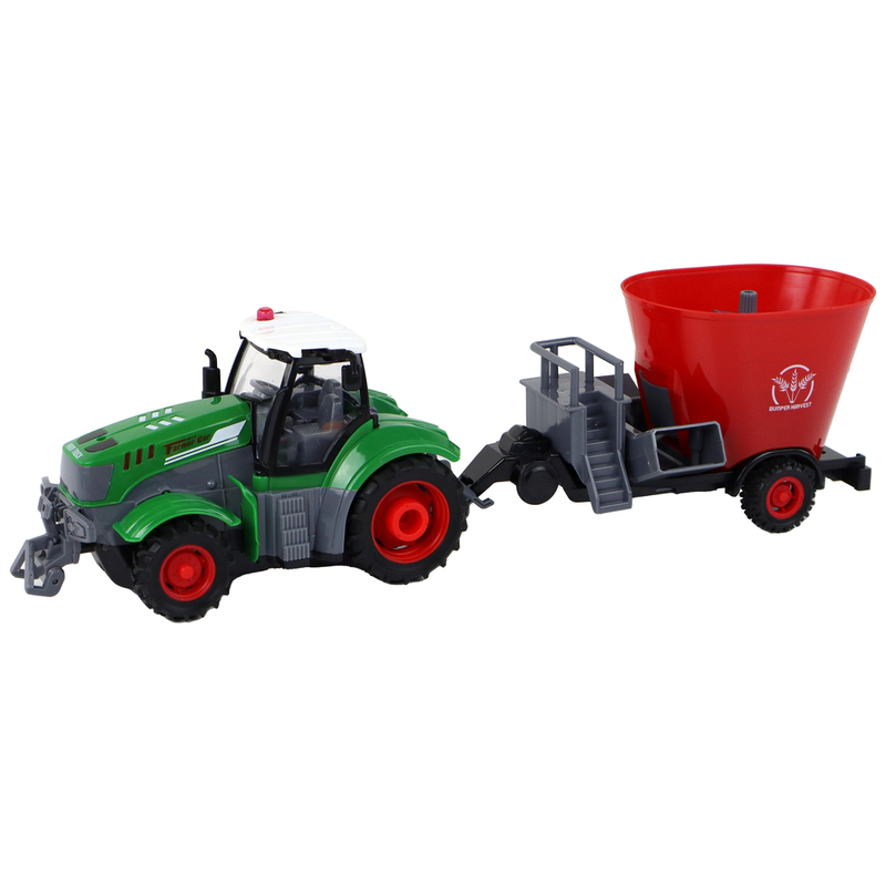Kaugjuhitav traktor koos koristushaagisega