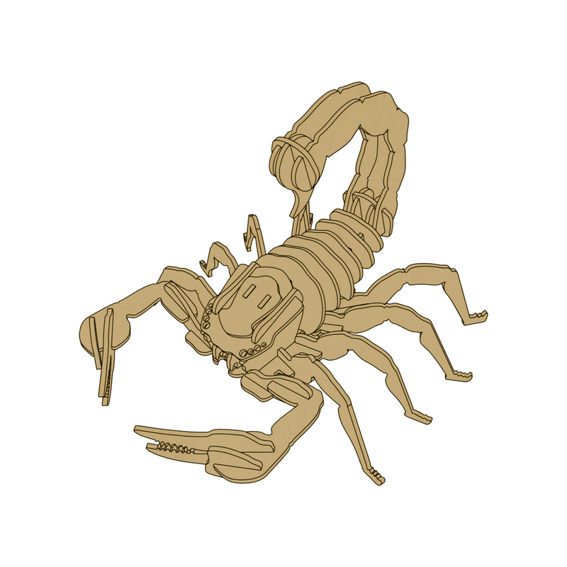 3D puidust ruumiline puzzle skorpion