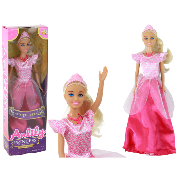Anlily printsessi nukk roosas kleidis