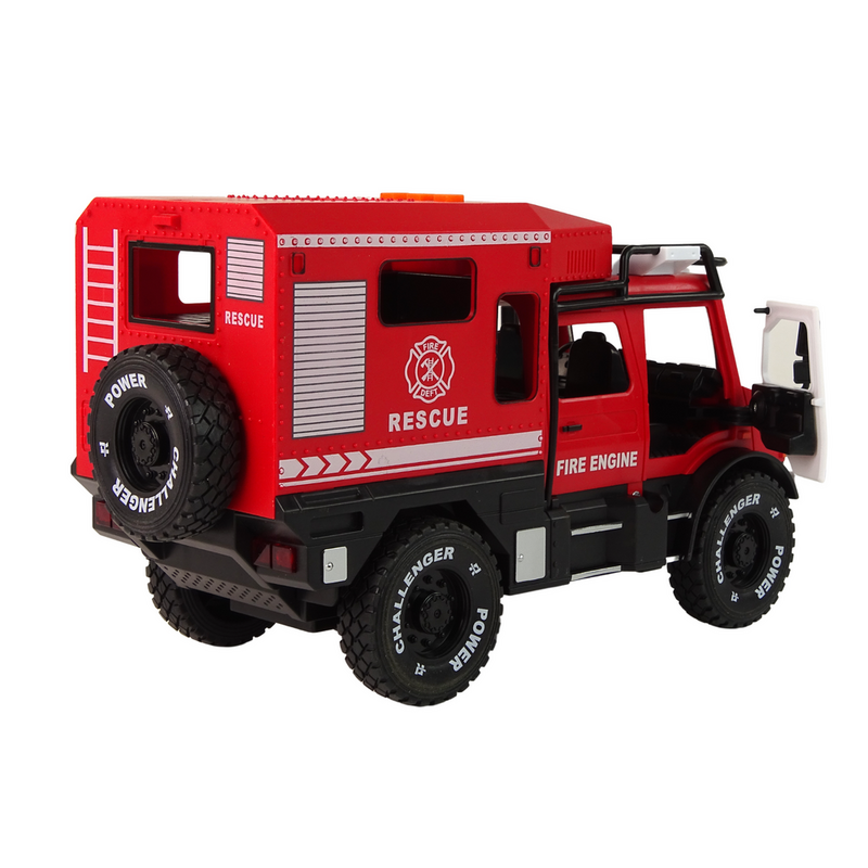 Heli- ja valgusefektidega tuletõrjeauto, punane