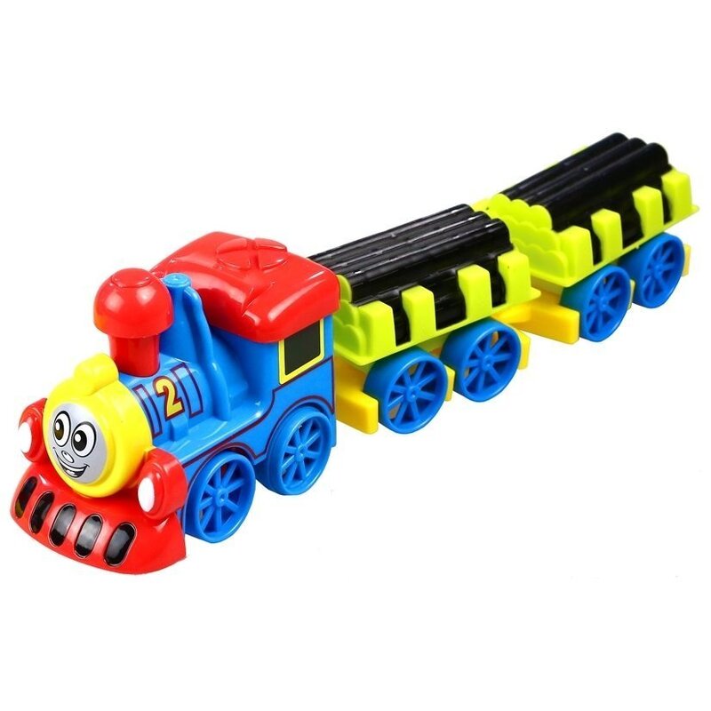 Värviline rong koos rööbastega